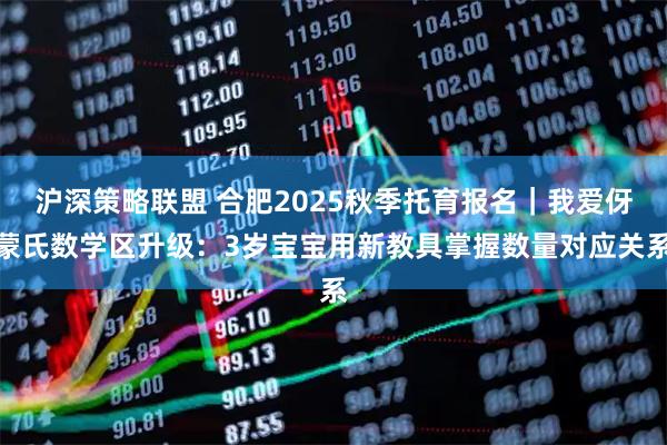 沪深策略联盟 合肥2025秋季托育报名｜我爱伢蒙氏数学区升级：3岁宝宝用新教具掌握数量对应关系