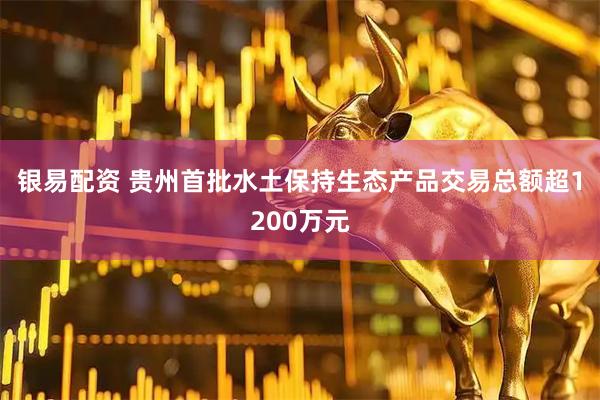 银易配资 贵州首批水土保持生态产品交易总额超1200万元