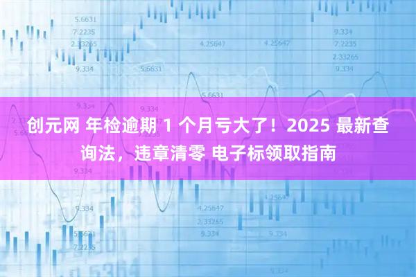 创元网 年检逾期 1 个月亏大了！2025 最新查询法，违章清零 电子标领取指南